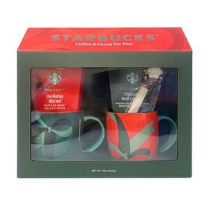 Starbucks Green & Red Holiday Mug Gift Set